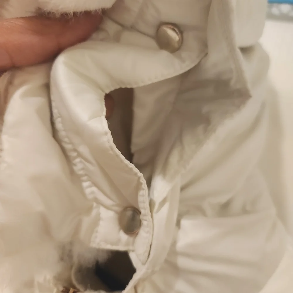 Versace fur trim hood down filled puffer jacket size 8/10/12?